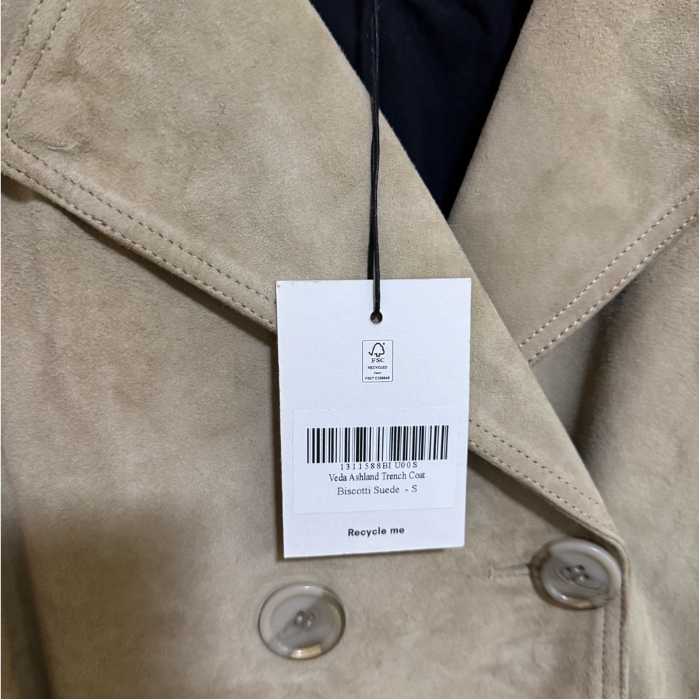 NEW NWT Reformation veda ashland trench coat biscotti - Picture 6 of 6